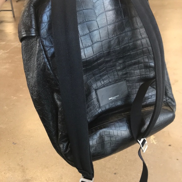 Saint Laurent Croc Embossed backpack - Picture 2 of 3